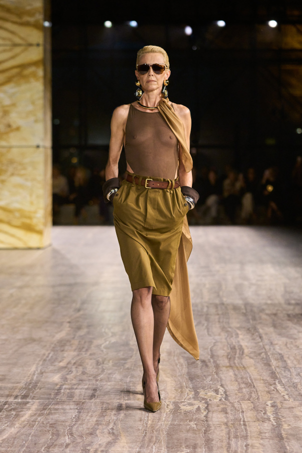 インナー・ルームウェアその他 Saint Laurent SS24 ETTE BODYSUIT (786030 Y37TE2124) Brown Transparent Bodysuit Saint Laurent - Vitkac AS